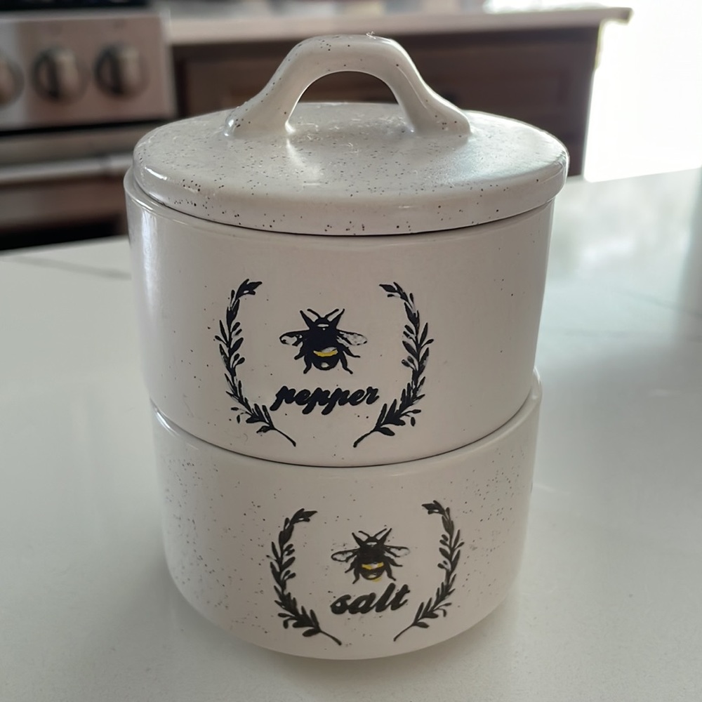 The Speckled Bee Stacking Salt & Pepper Cellars